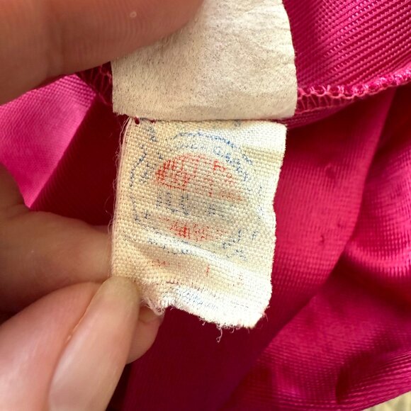 Vintage 1970s Hot Pink Fuschia Ruffled House Robe - Miss Elaine - Size L - Picture 7 of 8